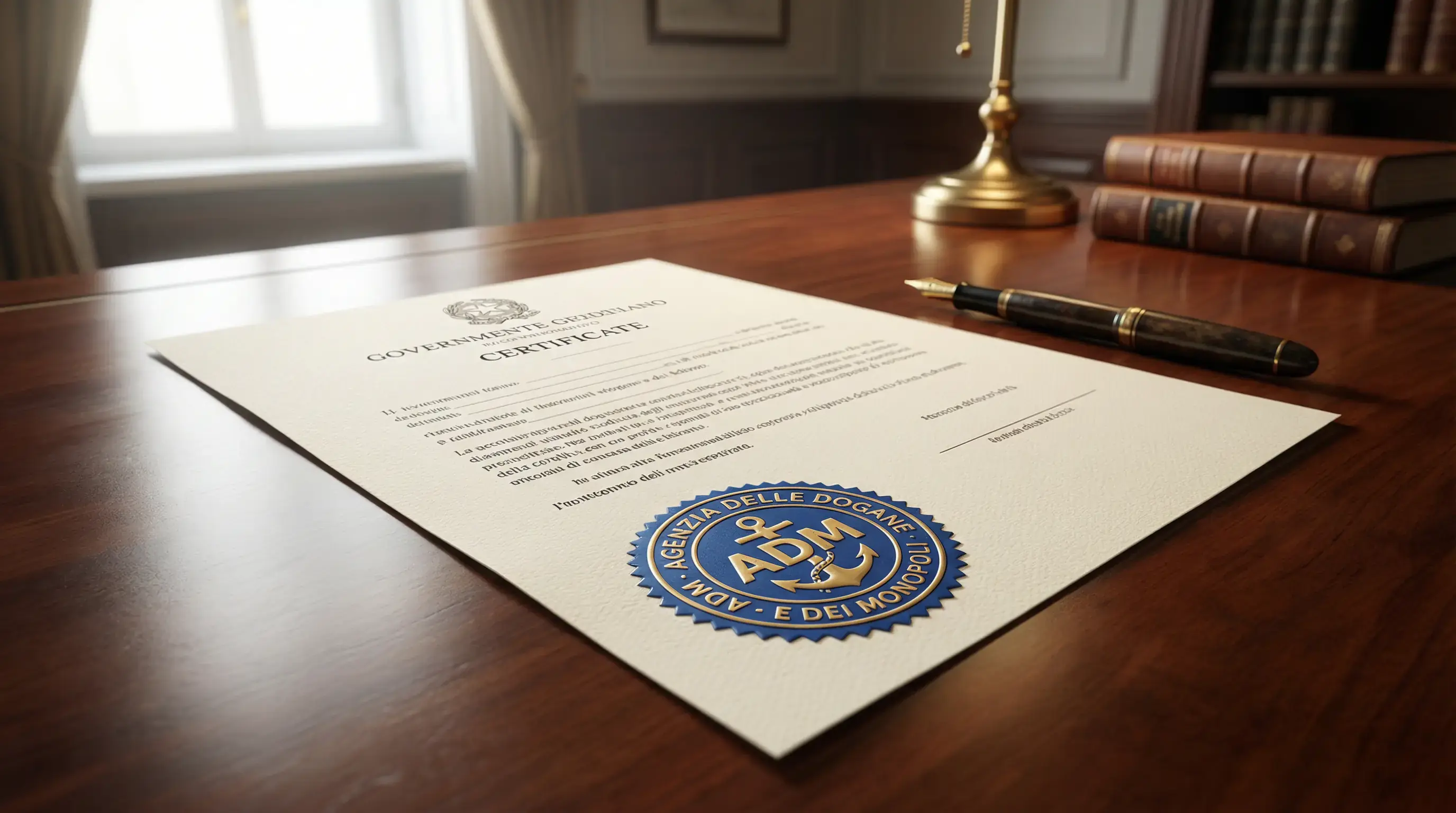 Logo ADM su documento di licenza bookmaker