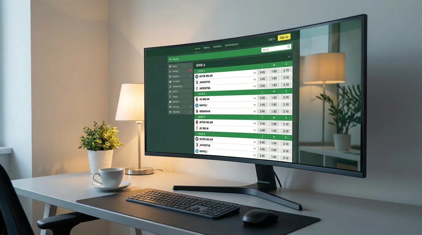 Schermo con quote scommesse calcio