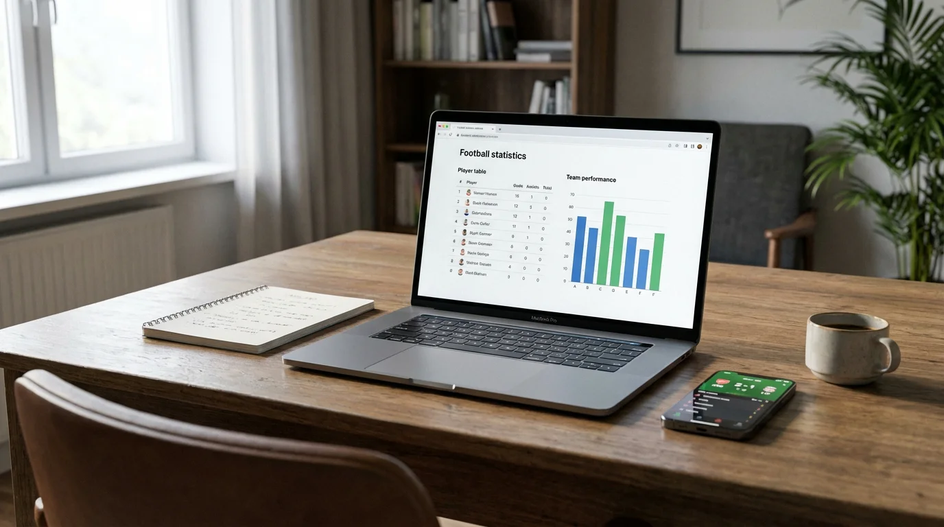 Laptop con sito statistiche calcio aperto